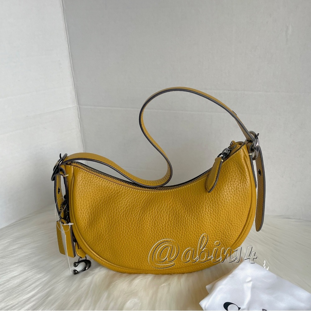 NWT Coach Luna Leather Shoulder Bag Flax